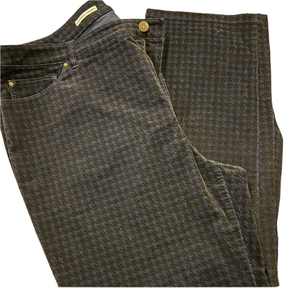 Charter Club Brown Houndstooth Straight Leg Pants